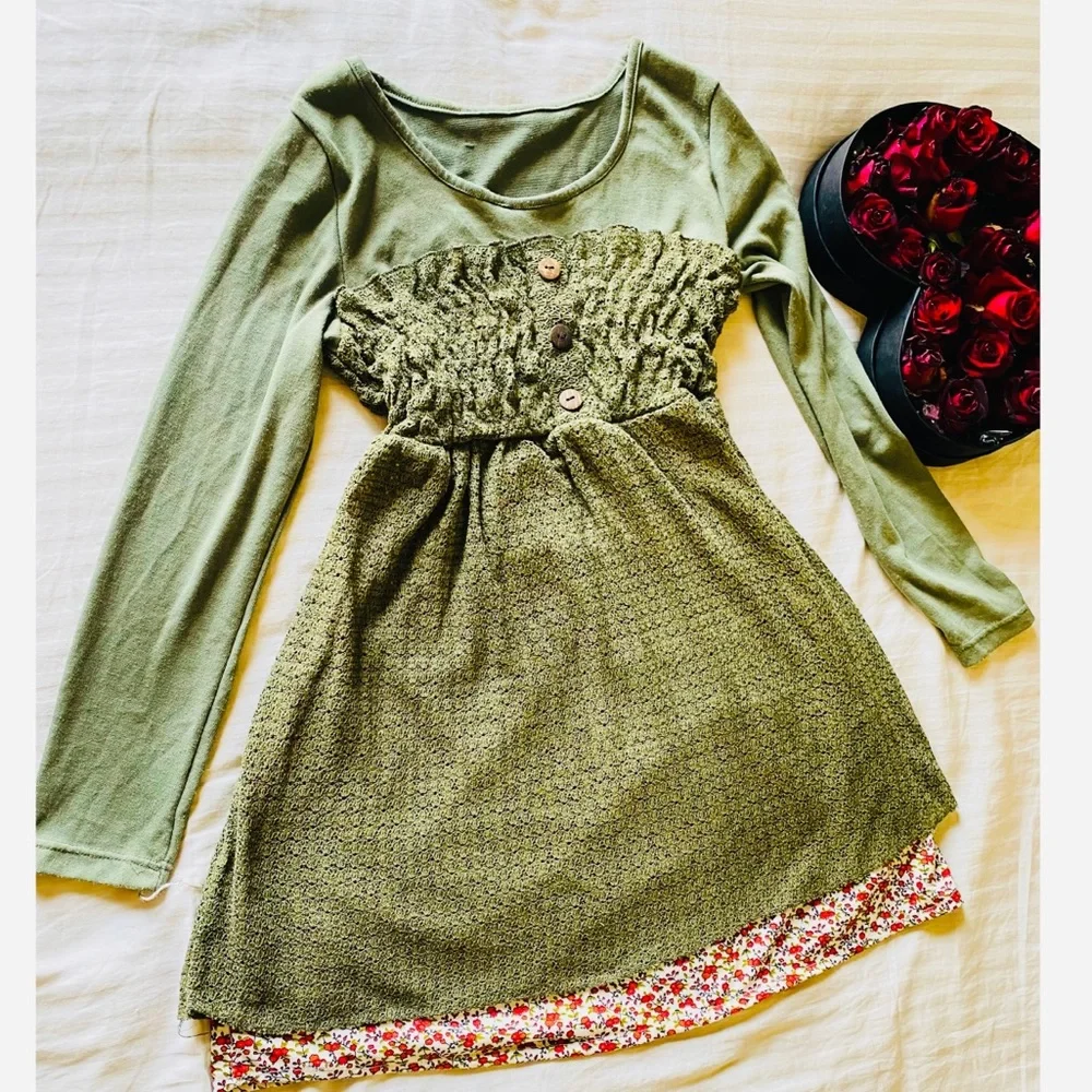 Womens Knit Fit & Flare Dress - Picture 2 of 9